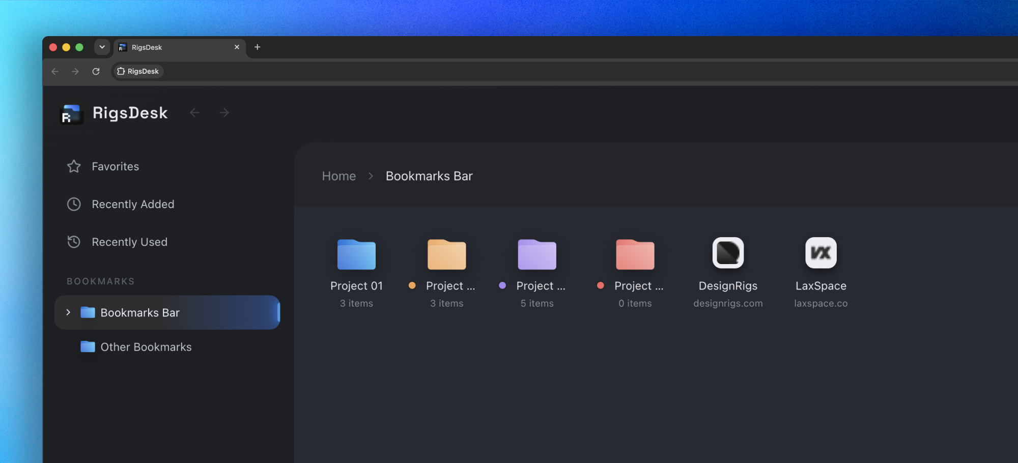 Organize your bookmarks with folders